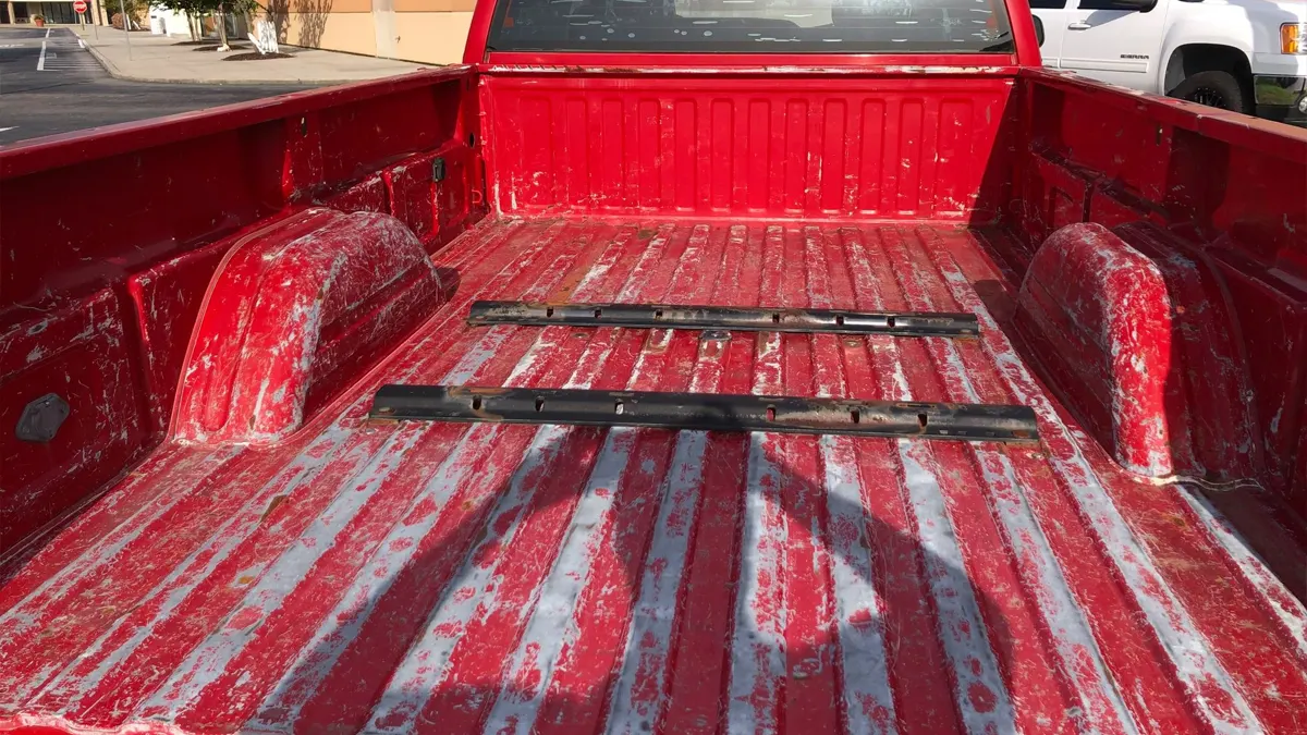 Truck bed before and after LINE-X
